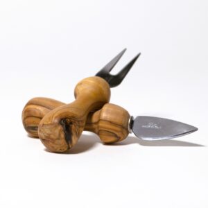 Olive Wood - Knife & Fork Cheese Set